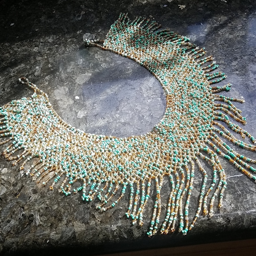 Hand made beaded collar necklace